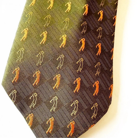 Tommy Bahama Off Island Jungle Green Golf Tie Golfer Master’s Tiger Woods Putter - Picture 2 of 7